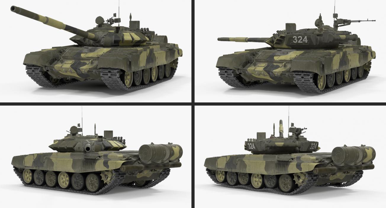 3D model T72 Main Battle Tank Camo