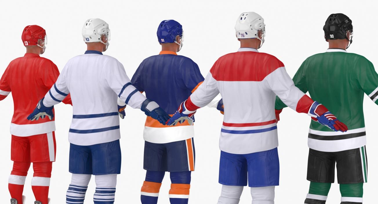 3D Generic Hockey Players Collection model