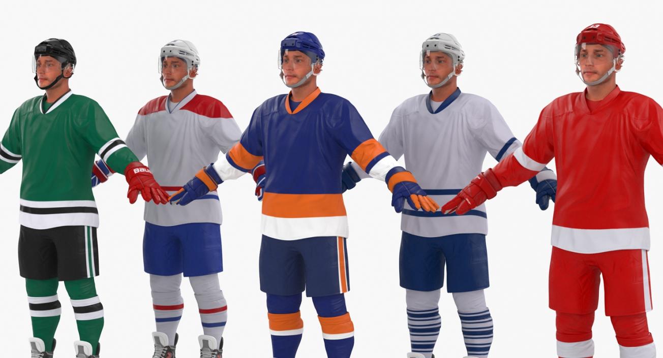 3D Generic Hockey Players Collection model