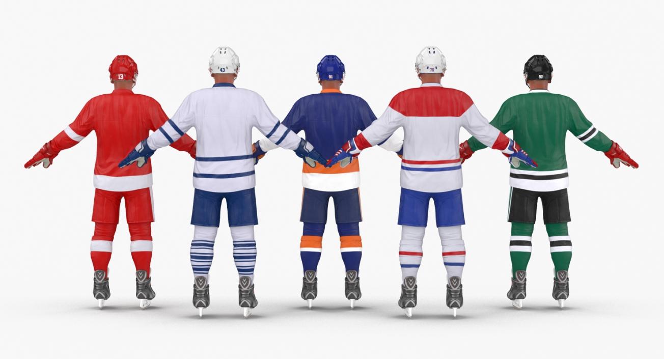 3D Generic Hockey Players Collection model