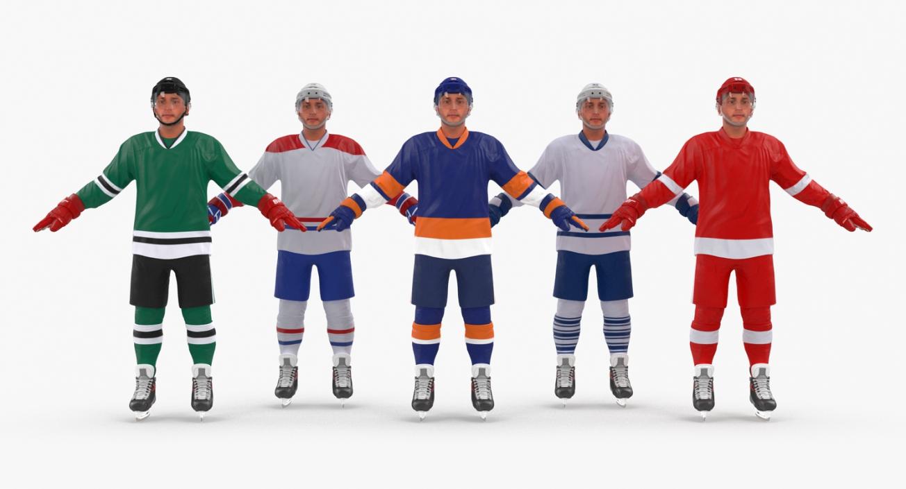 3D Generic Hockey Players Collection model