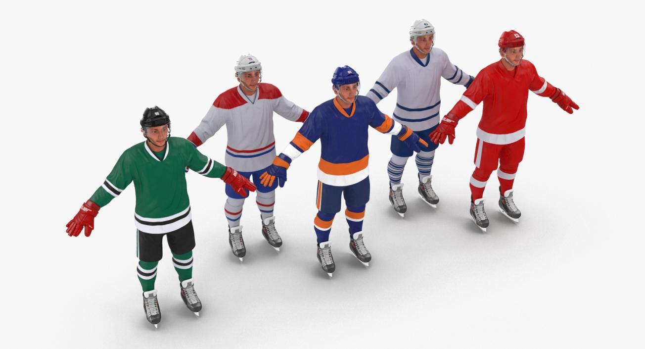 3D Generic Hockey Players Collection model