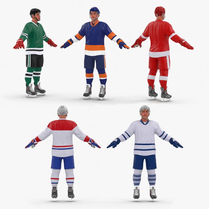 3D Generic Hockey Players Collection model