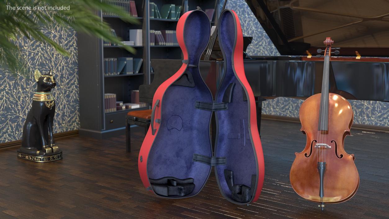 3D model Cello Instrument with Bow