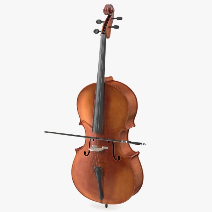 3D model Cello Instrument with Bow