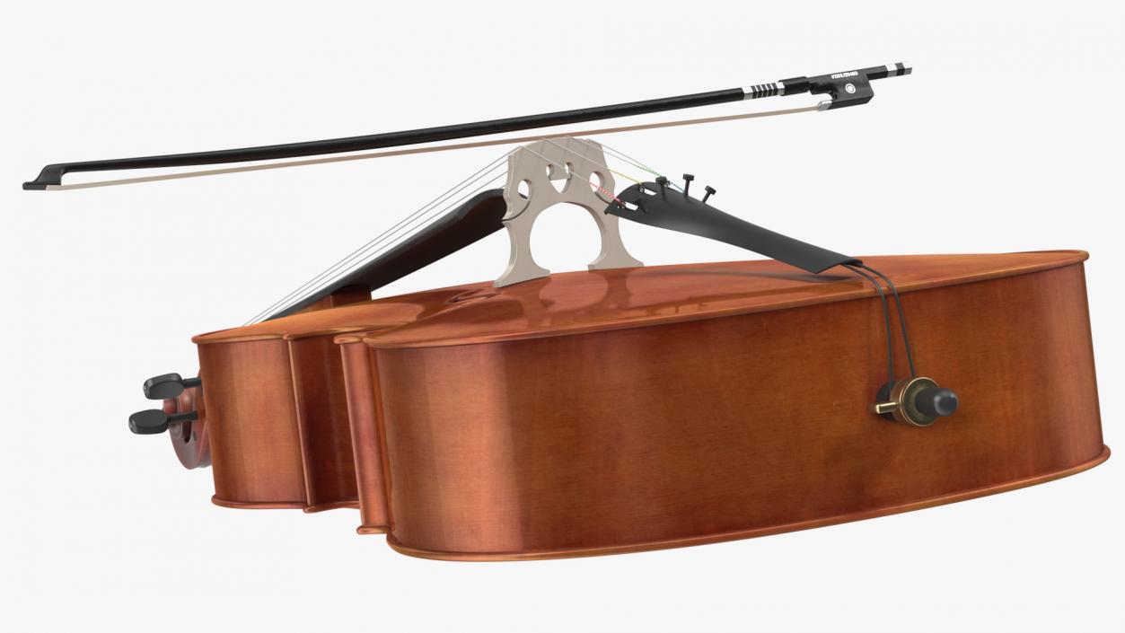 3D model Cello Instrument with Bow