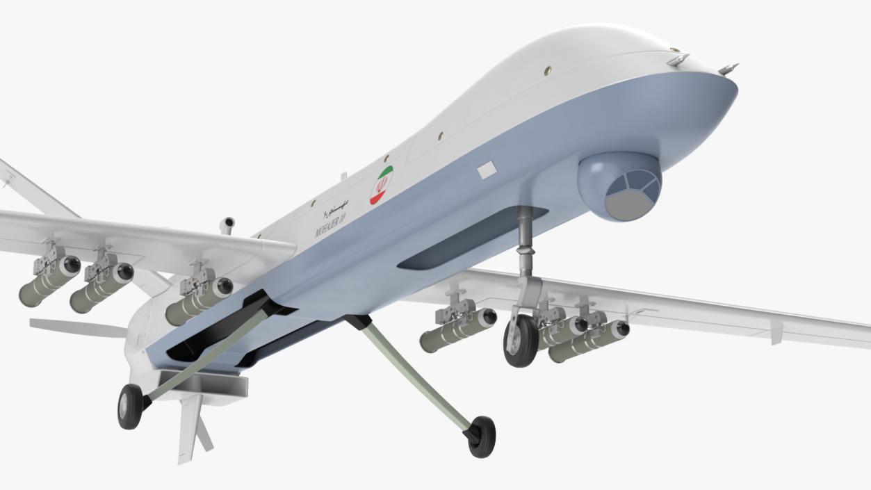 3D Iranian Dron Qods Mohajer 10 Blue model