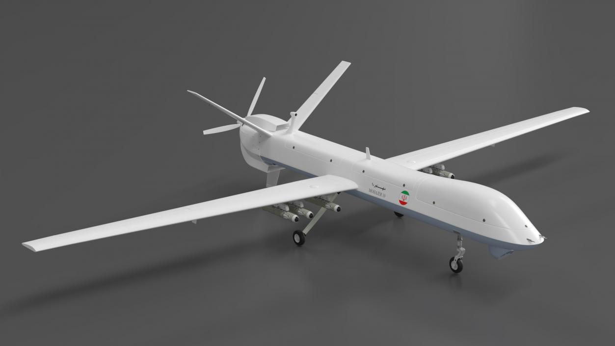 3D Iranian Dron Qods Mohajer 10 Blue model