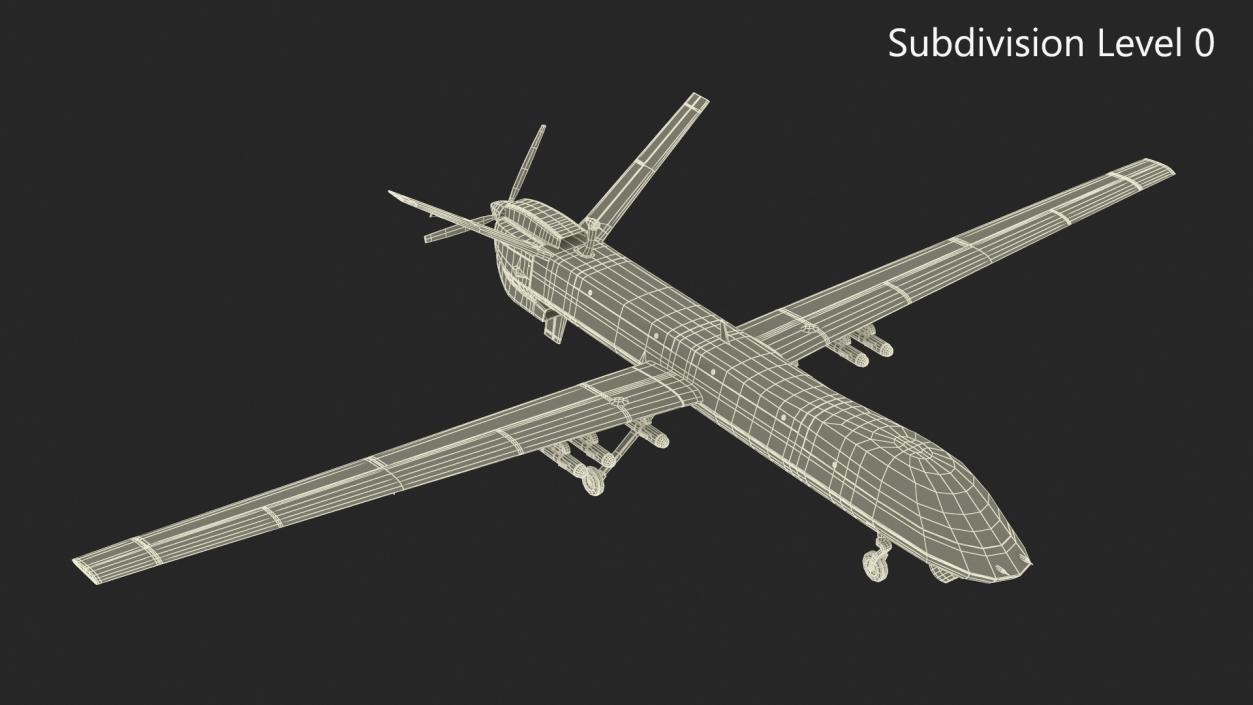 3D Iranian Dron Qods Mohajer 10 Blue model