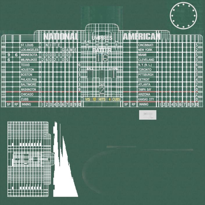 Wrigley Field Scoreboard 3D model