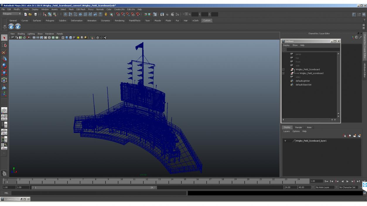 Wrigley Field Scoreboard 3D model