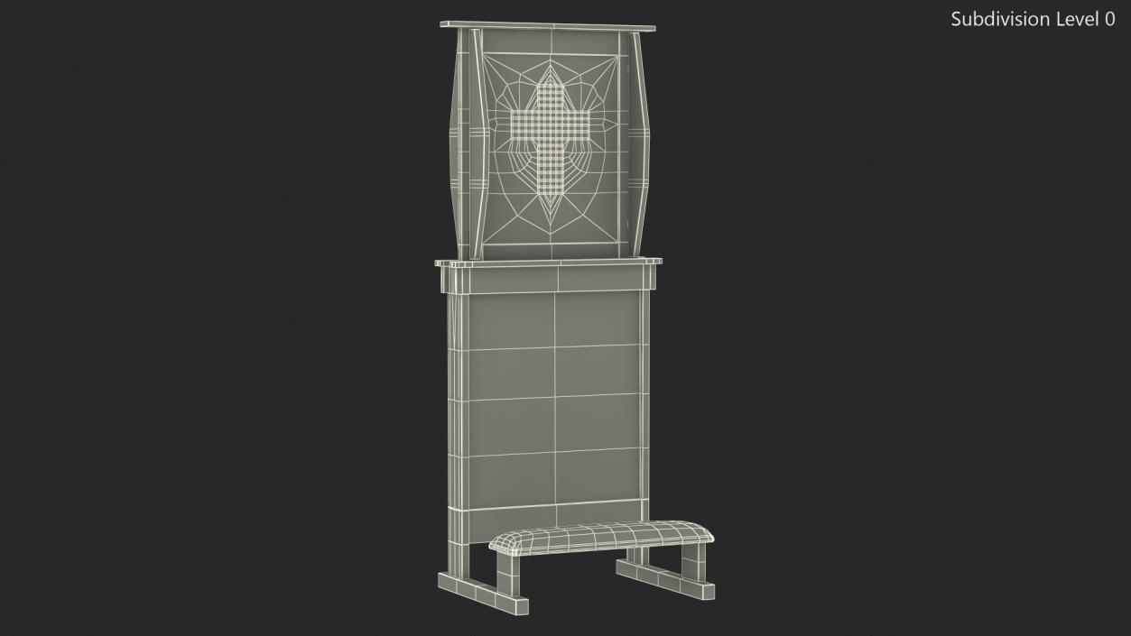 3D model Confessional Kneeler