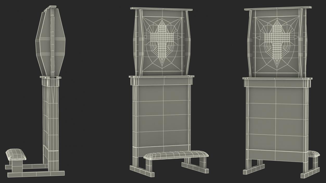 3D model Confessional Kneeler