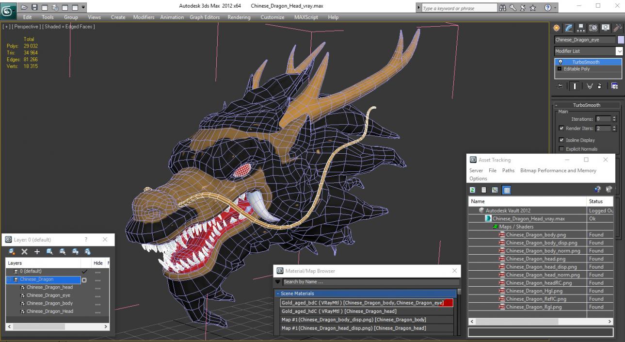 3D Chinese Dragon Head 2