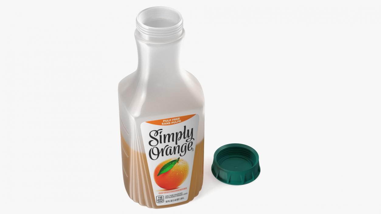 3D model Fruit Drink Simply Orange Open