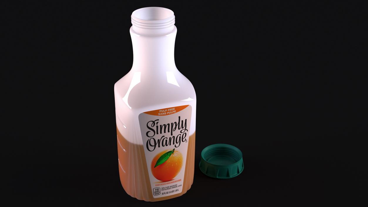 3D model Fruit Drink Simply Orange Open