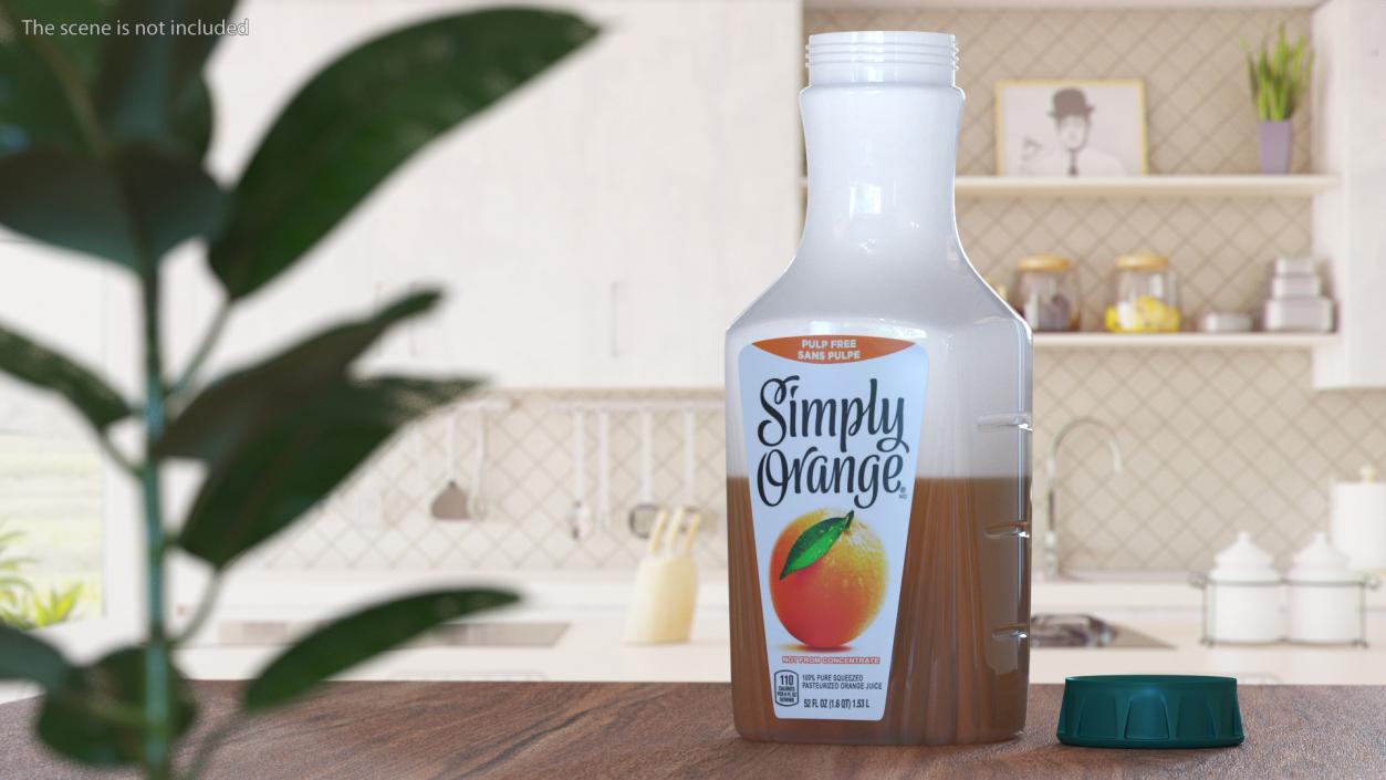 3D model Fruit Drink Simply Orange Open