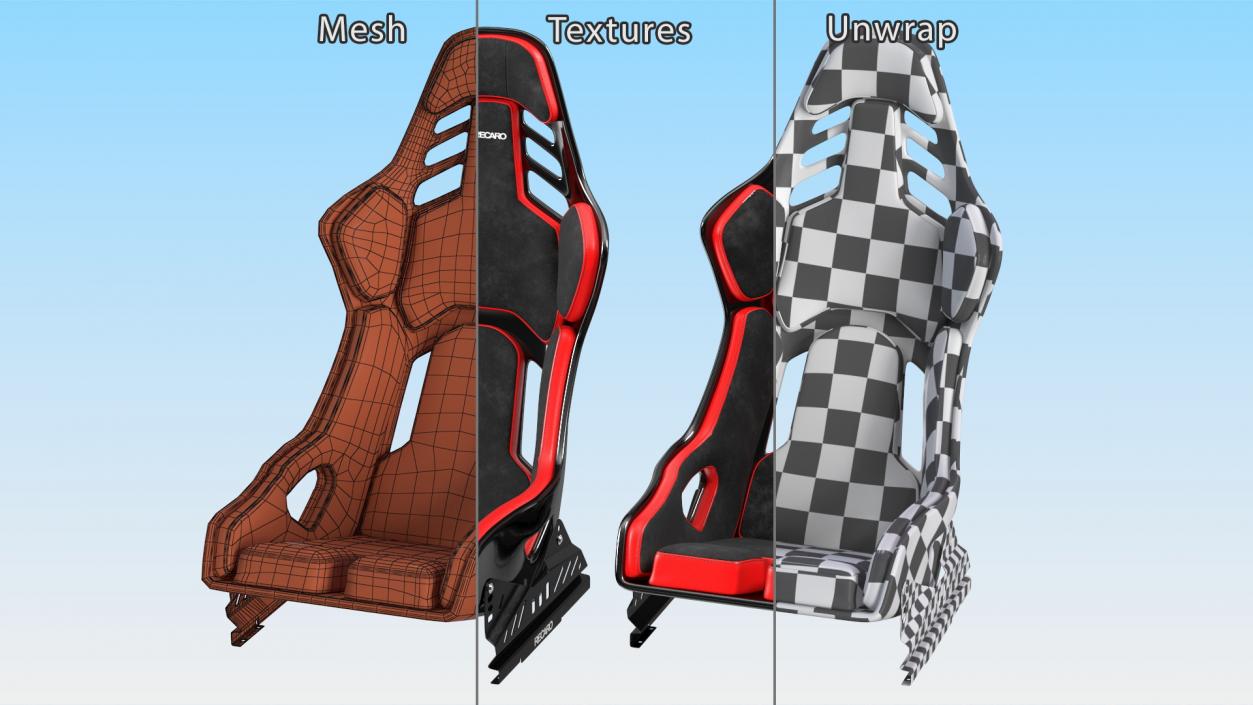 RECARO Podium CF Racing Seat Red 3D