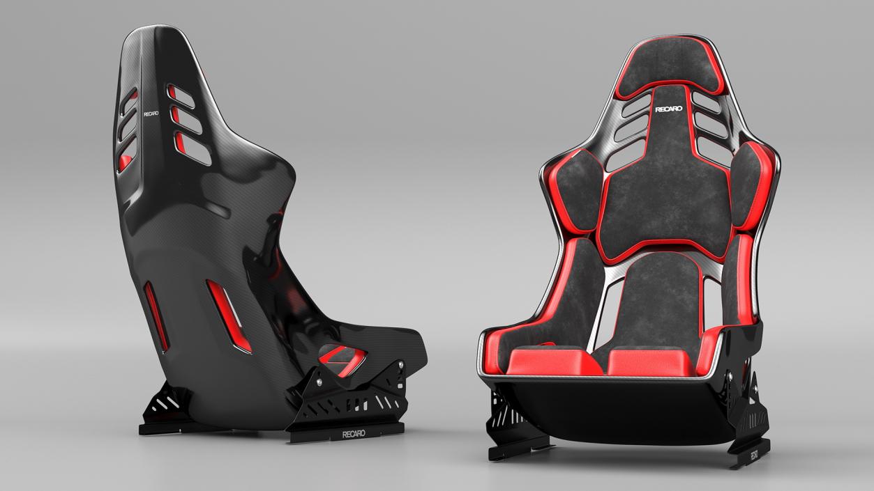 RECARO Podium CF Racing Seat Red 3D