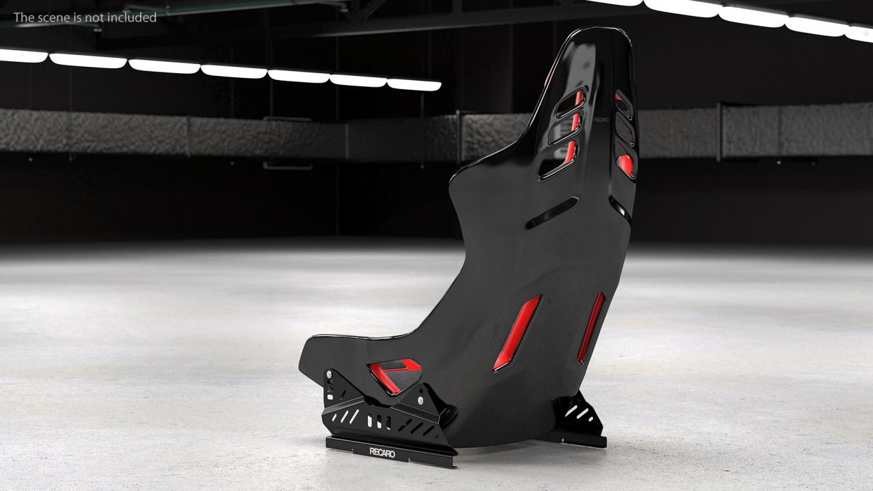 RECARO Podium CF Racing Seat Red 3D