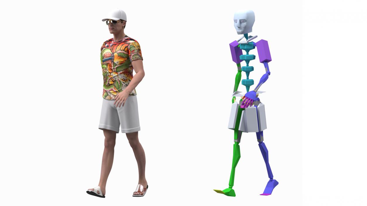 3D Asian Man Summer Outfits Rigged