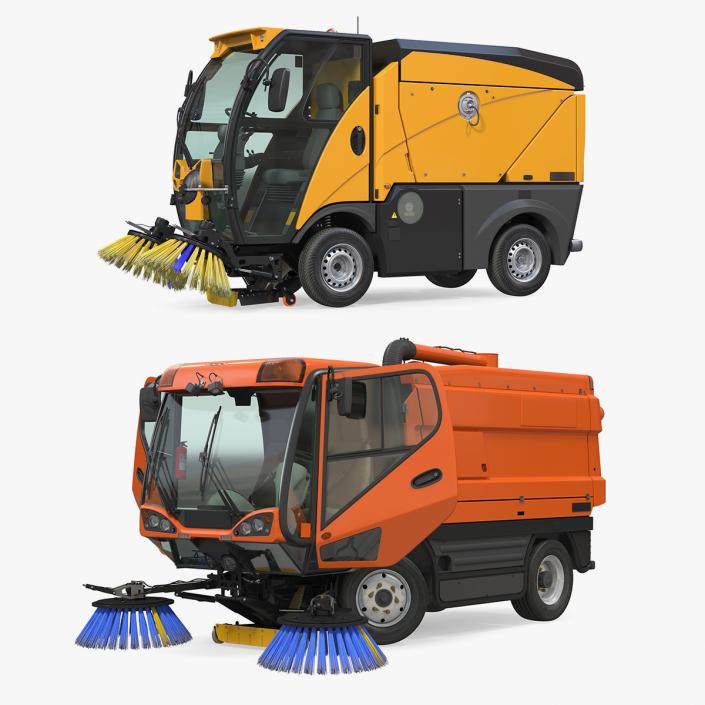 3D Rigged Road Sweepers Collection