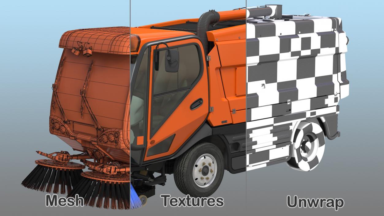 3D Rigged Road Sweepers Collection