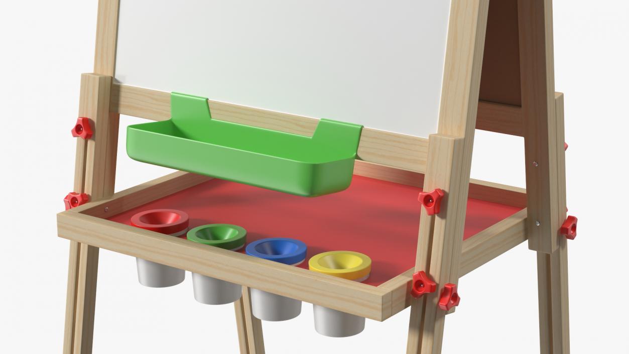 3D Kids Wooden Whiteboard 50 Inches Clean model