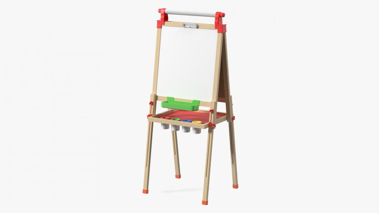 3D Kids Wooden Whiteboard 50 Inches Clean model