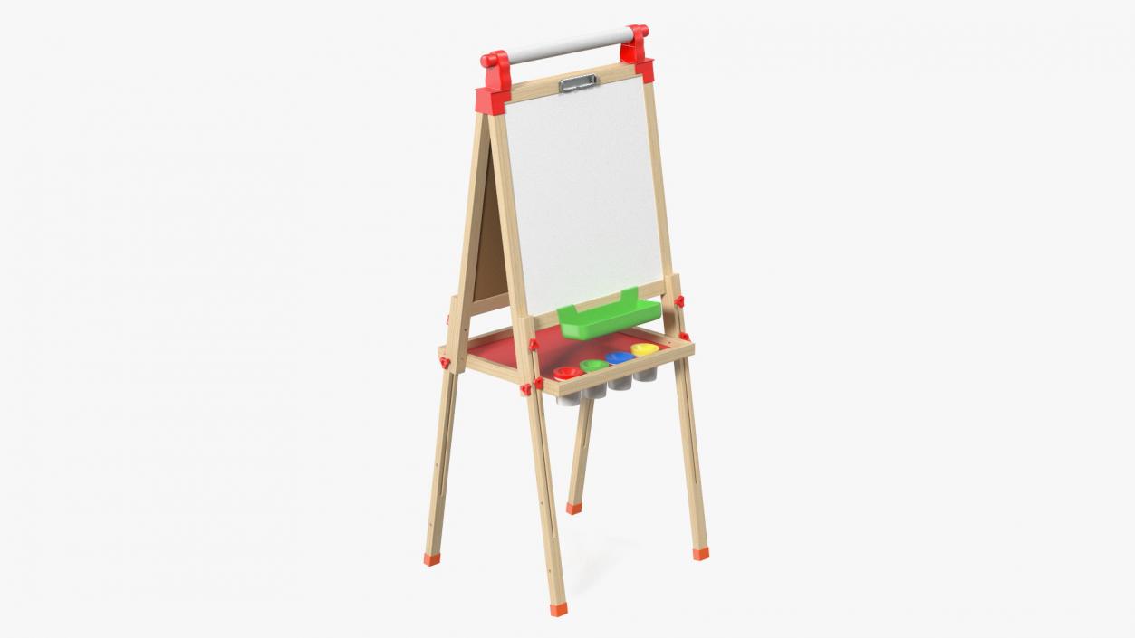 3D Kids Wooden Whiteboard 50 Inches Clean model