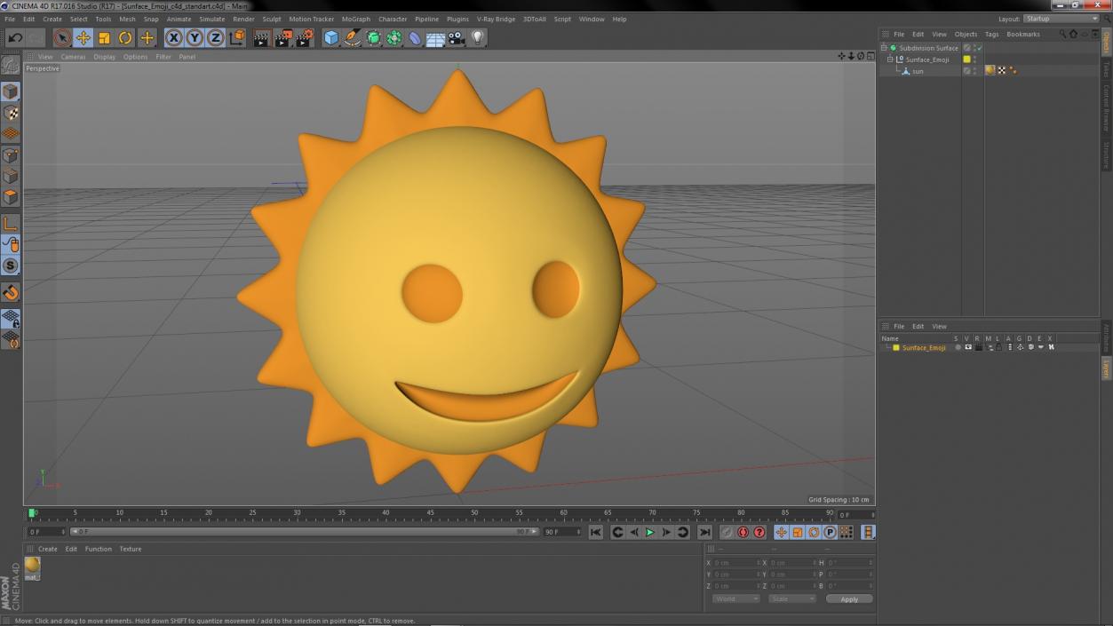 3D Sunface Emoji model