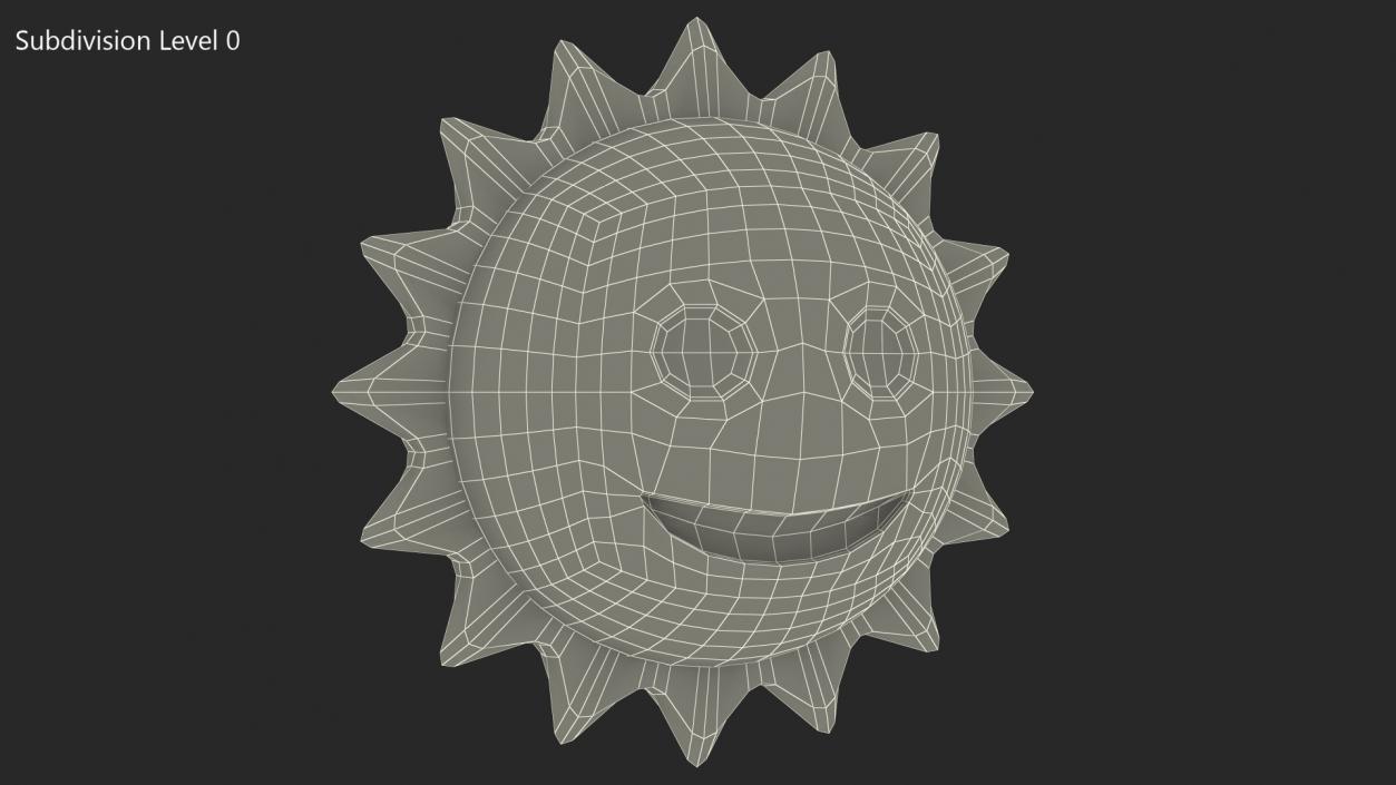 3D Sunface Emoji model