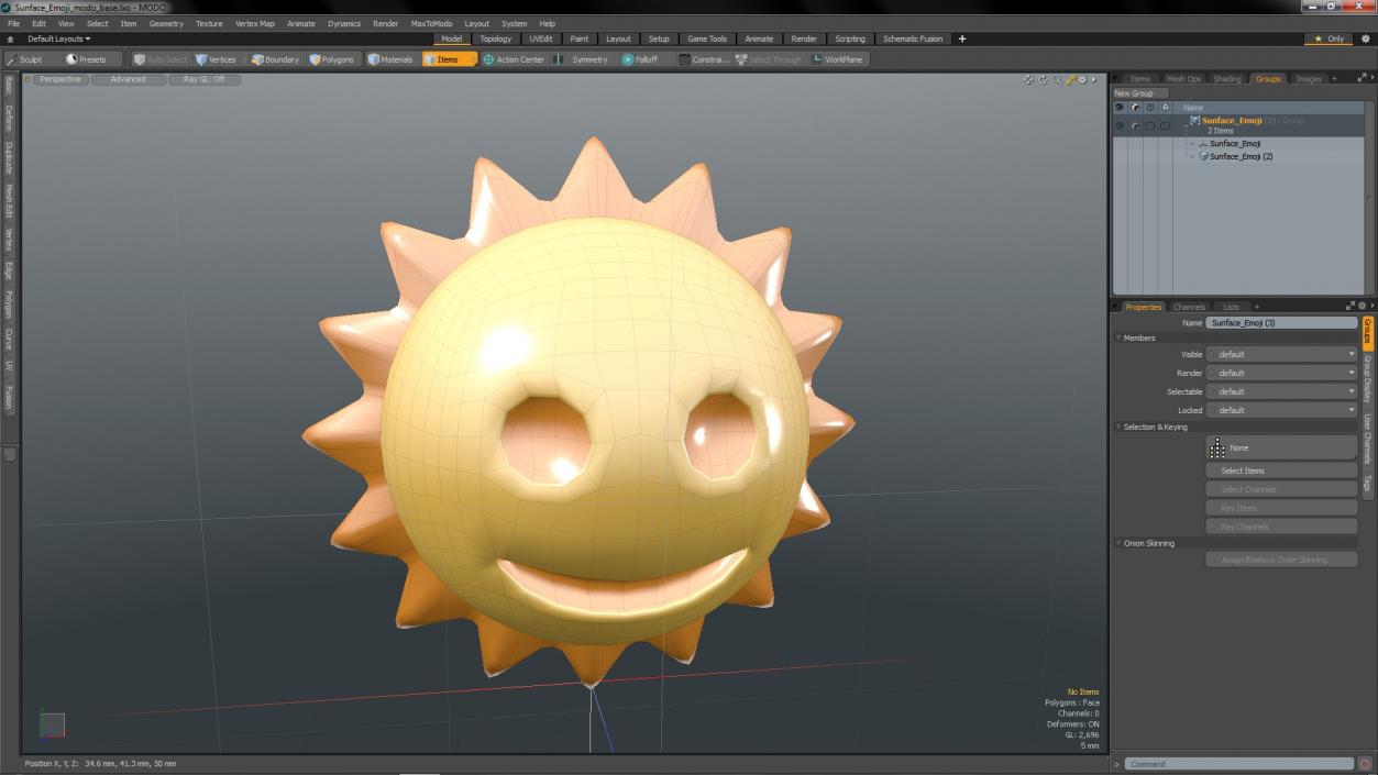 3D Sunface Emoji model