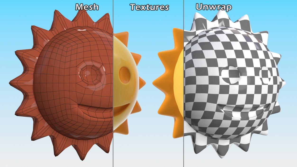 3D Sunface Emoji model