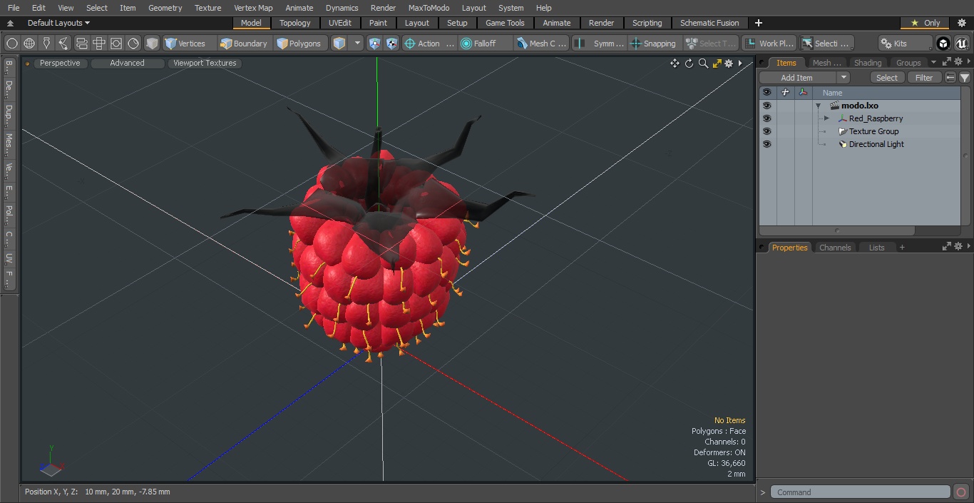 3D model Red Raspberry 2