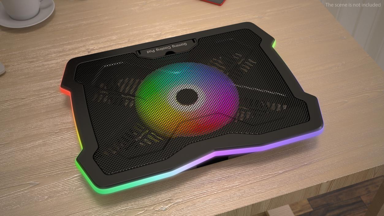 Ultraportable Laptop on RGB Cooling Pad 3D model