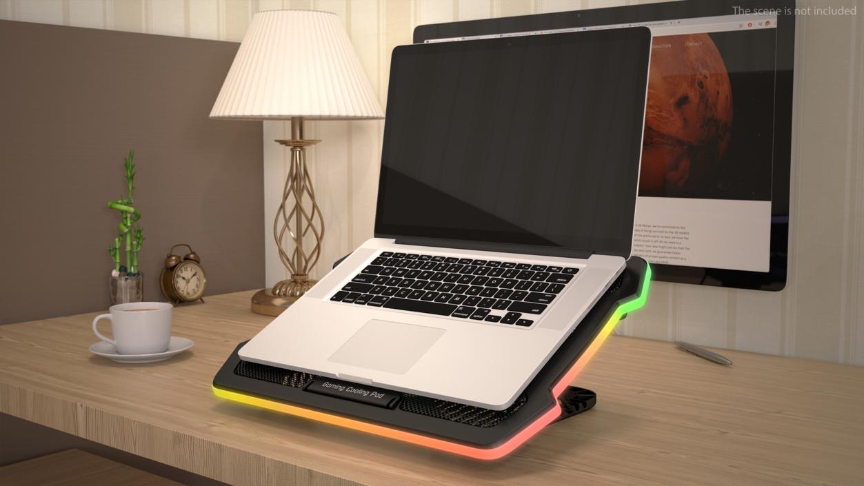 Ultraportable Laptop on RGB Cooling Pad 3D model