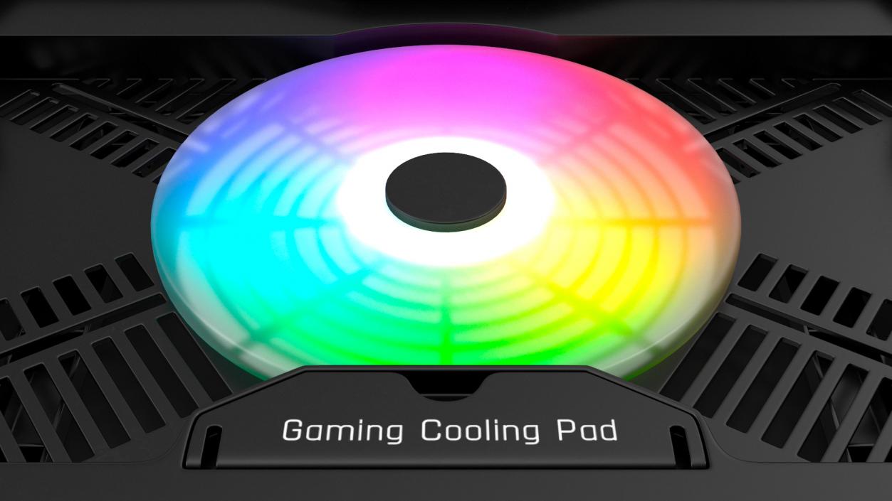 Ultraportable Laptop on RGB Cooling Pad 3D model