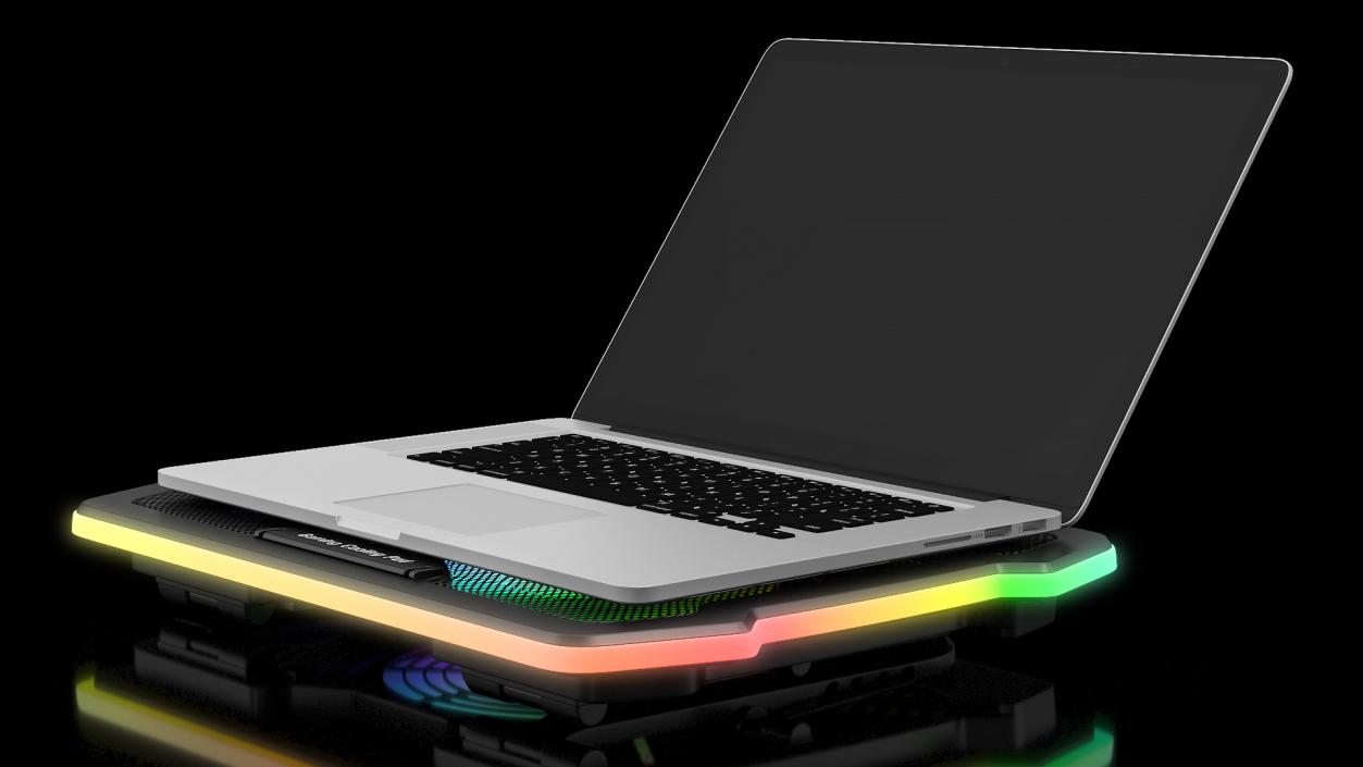 Ultraportable Laptop on RGB Cooling Pad 3D model