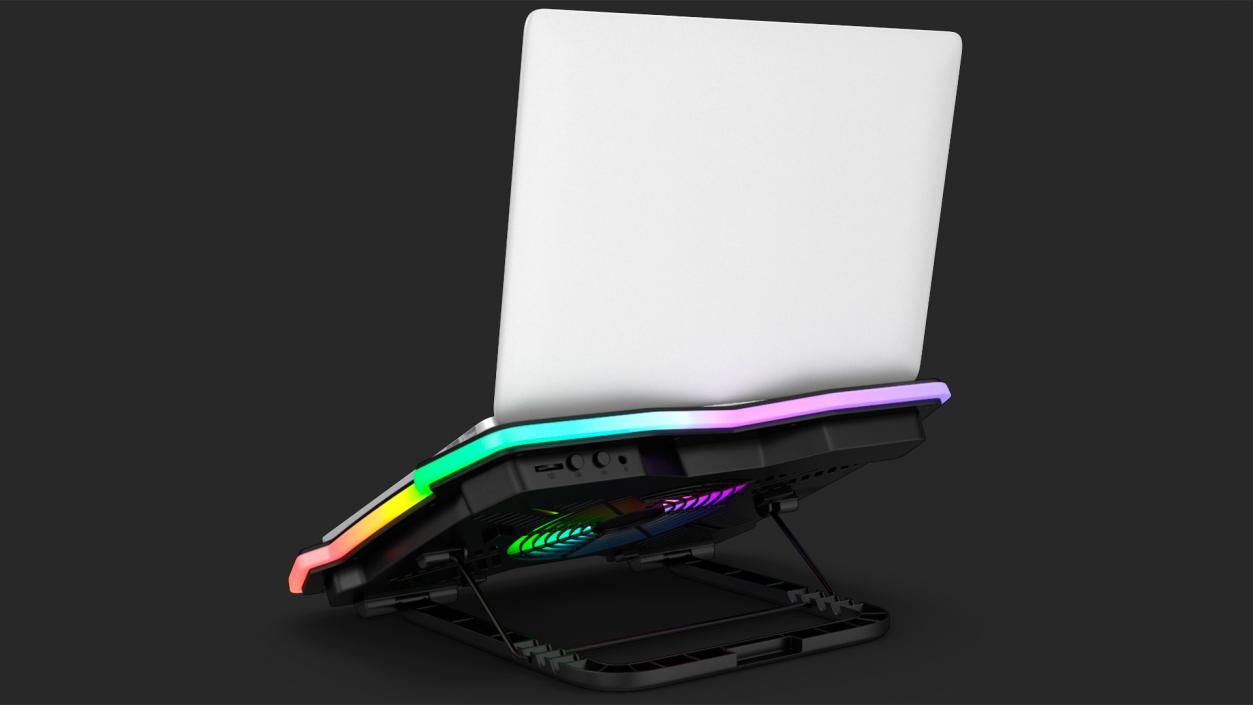 Ultraportable Laptop on RGB Cooling Pad 3D model