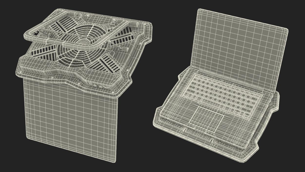 Ultraportable Laptop on RGB Cooling Pad 3D model