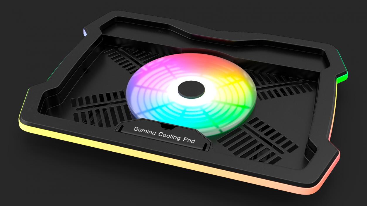 Ultraportable Laptop on RGB Cooling Pad 3D model