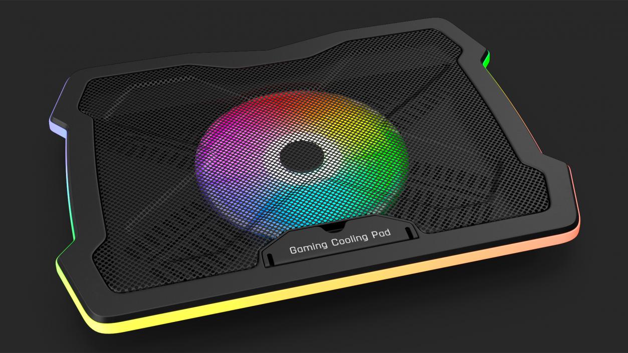 Ultraportable Laptop on RGB Cooling Pad 3D model