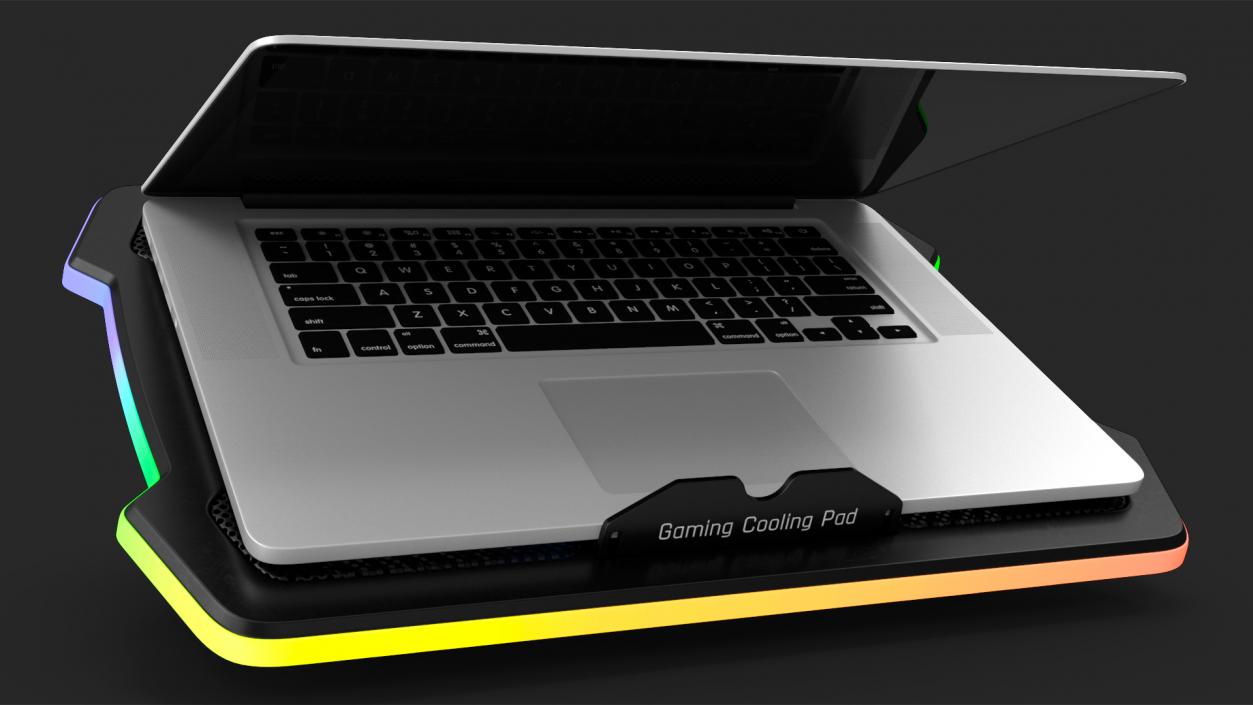 Ultraportable Laptop on RGB Cooling Pad 3D model