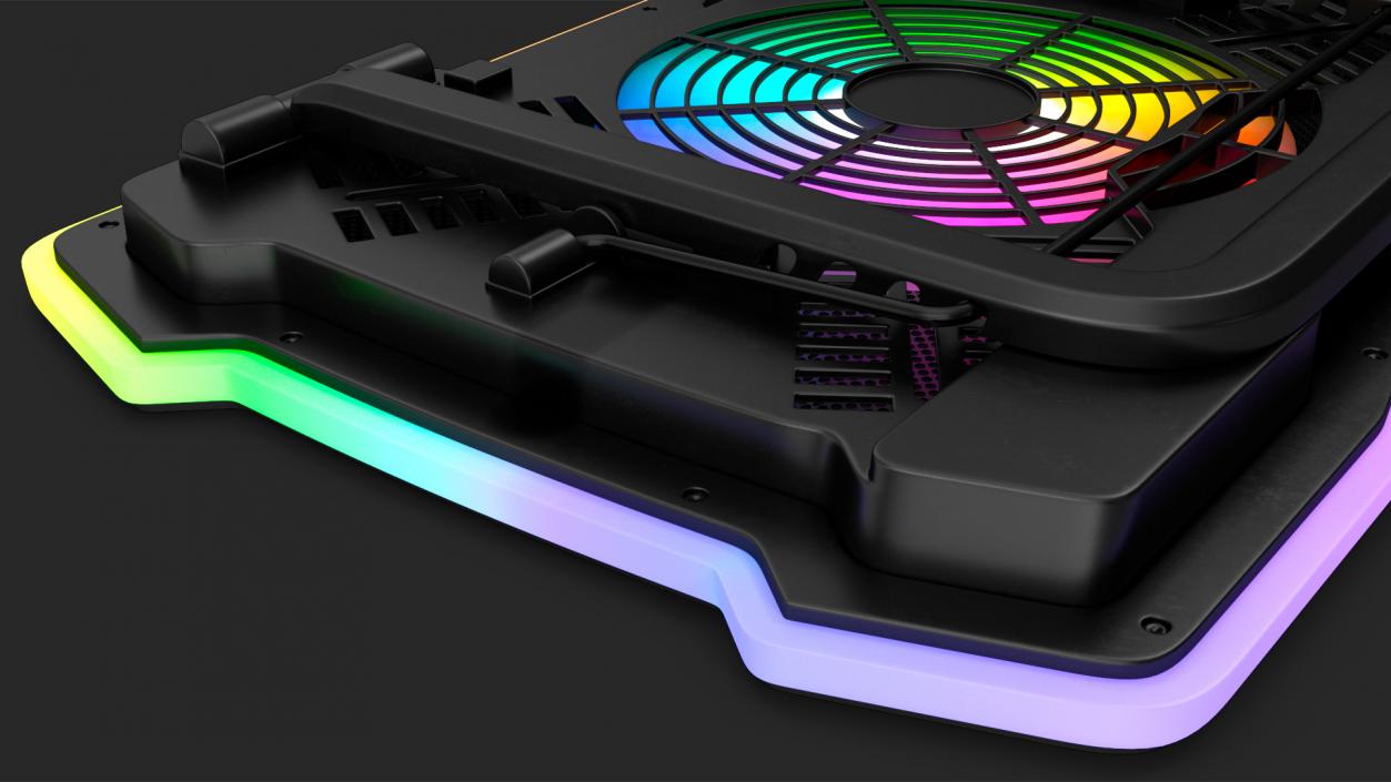 Ultraportable Laptop on RGB Cooling Pad 3D model