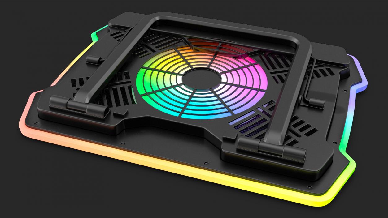 Ultraportable Laptop on RGB Cooling Pad 3D model