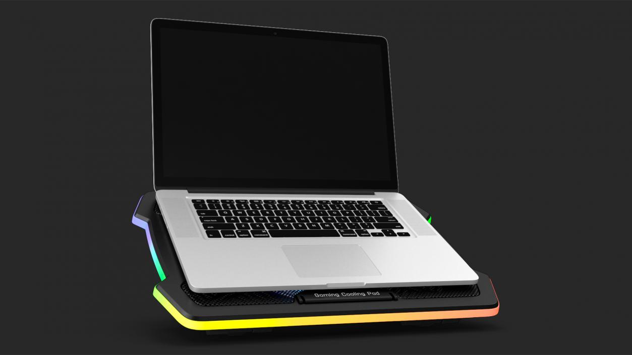 Ultraportable Laptop on RGB Cooling Pad 3D model