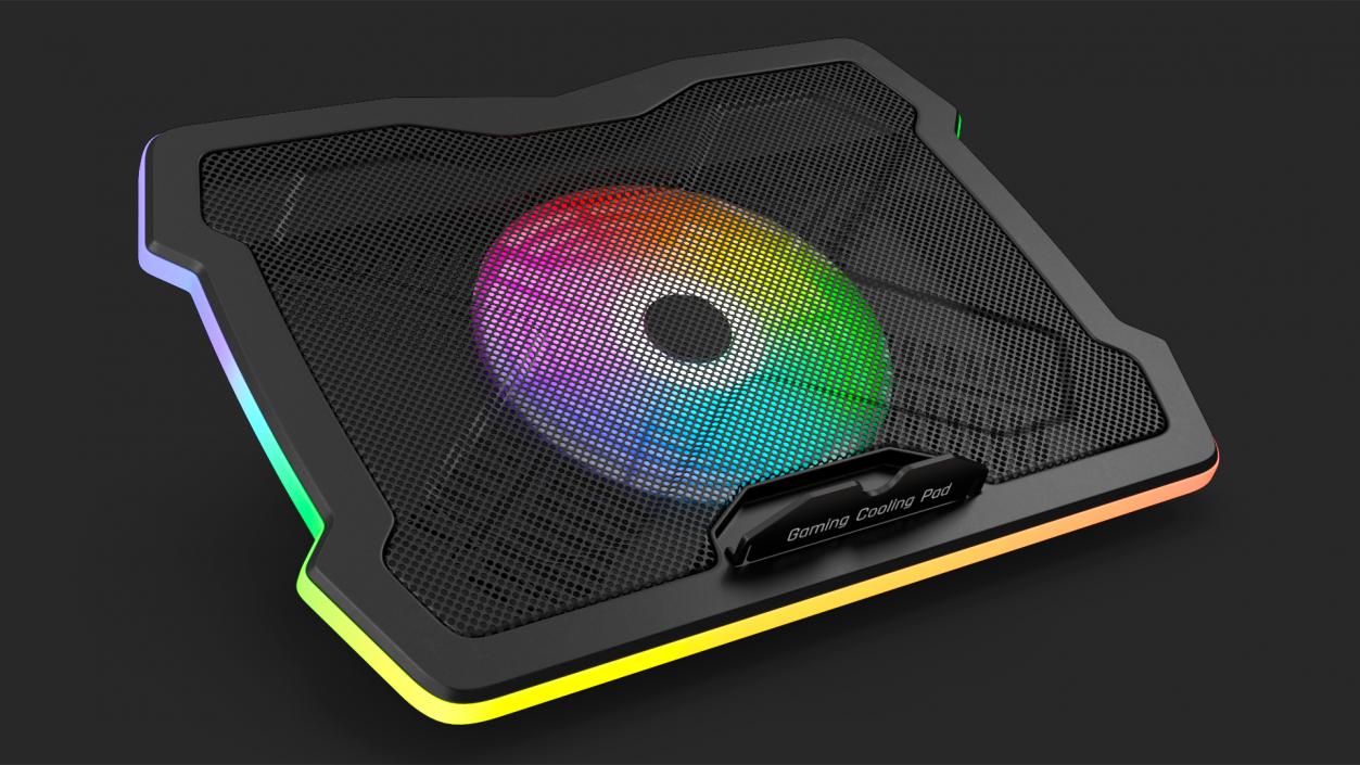 Ultraportable Laptop on RGB Cooling Pad 3D model