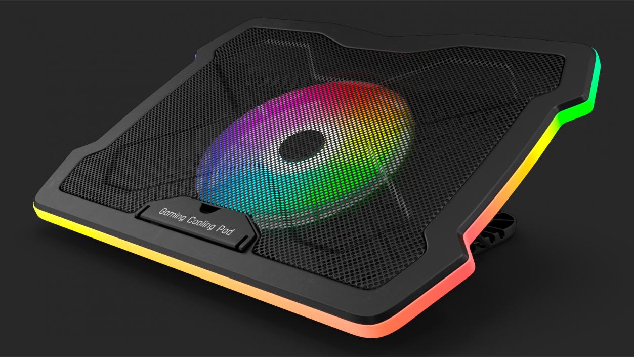 Ultraportable Laptop on RGB Cooling Pad 3D model