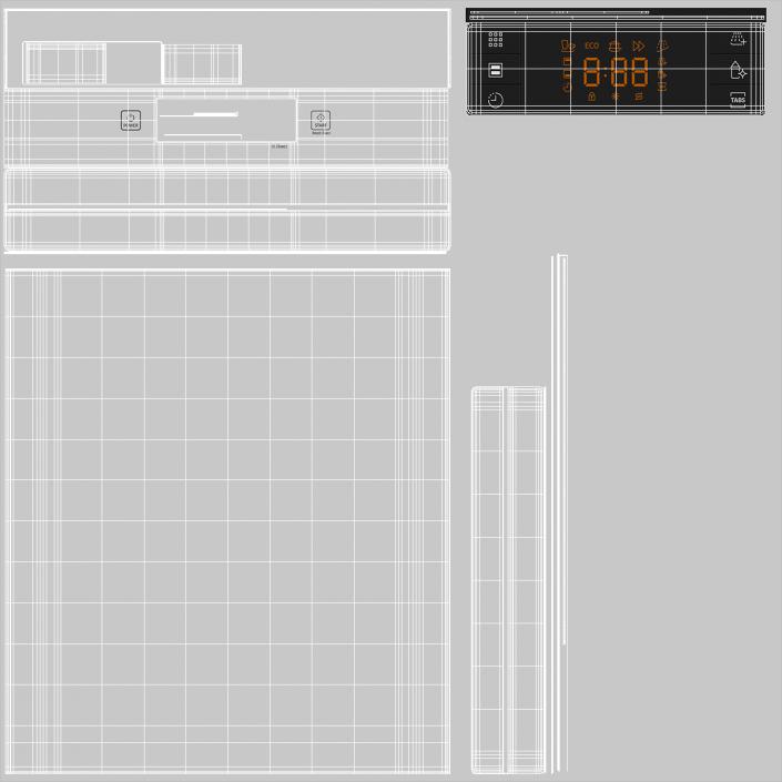 Front Control Dishwasher Machine 3D